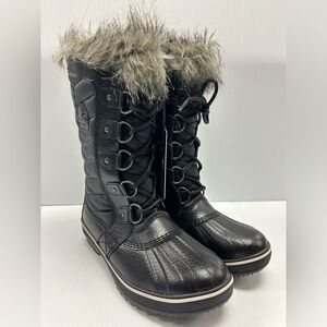 SOREL Tofino ll Waterproof Insulated Winter Boot Faux Fur‎ Cuff Black 6.5 New